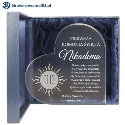 Elegancka statuetka kryształowa na Pierwszą Komunię Świętą